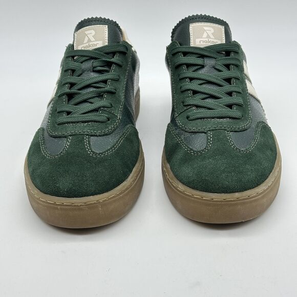 Rieker Evolution Mens Size 42 US 9 Green Leather Low Top Sneakers Gum Sole - Picture 5 of 16
